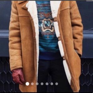 Men’s shearling coat, made in England